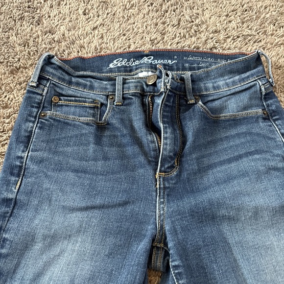 Eddie Bauer‎ Womens Slightly Curvy High Rise Fit Slim Straight Leg Jeans Size 2 - Picture 2 of 5